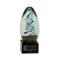 Art Glass 3 Award Small - Multi-Color Design - 2 " x 5.25 "