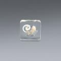 World Paperweight Clear-Gold