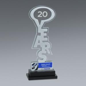 Years Award - 20 Years - 4 " x 10 "