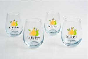 Set Of 4 Stemless Wine Glass Gift Set
