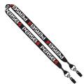 1" Double Ended Dye-Sublimated Lanyard with Metal Crimp & Metal Bulldog Cli