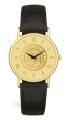 7 Micron 18K Gold Plated Men's Wristwatch w/ Leather Padded Strap