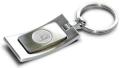 Curved Satin Silver Key Chain