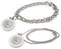 Ladies Silver Charm Bracelet & Pendant Necklace