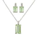 Green Amethyst Necklace and Earring Set