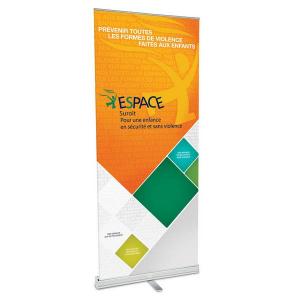 33.5" w x 82" h Retractable Banner & Stand