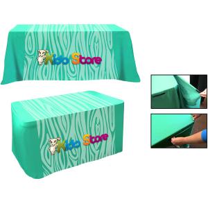 All Over Full Color Dye Sub Convertible Table Cover: 4' fitted to 6' flat