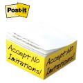 Post-it® Custom Printed Notes Half-Cube 4" x 4" x 2" - Half Cube / 2 spot colors, 1 design side print