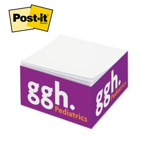Post-it® Custom Printed Notes Half-Cube 2-3/4" x 2-3/4" x 1-3/8" - Half Cube / 2 spot colors, 1 design side print