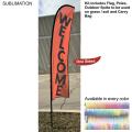 10' Small Feather Flag Kit, Full Color Graphics One Side, Outdoor Spike base and Bag Included