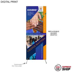 24 Hr Express Ship - Replacement Graphics, 23x64, for Economical X-Banner, DP651, Anti-Reflective